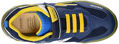 Geox J INEK BOY B Zapatillas Niños, Azul (Navy/Yellow C0657), 35 EU