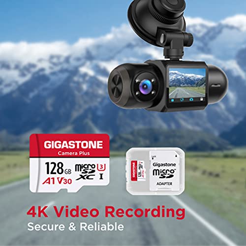 Gigastone Tarjeta Micro SD 128GB, Camera Plus, GoPro, Cámara de Acción, Cámara Deportiva, 100 MB/s de Alta Velocidad, Grabación de Vídeo 4K, Micro SDXC UHS-I A1 Clase 10