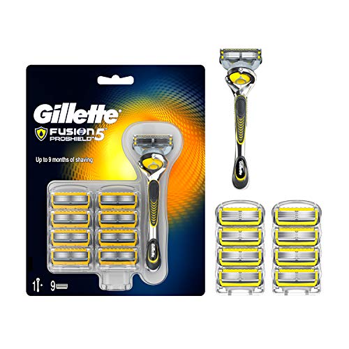 Gillette Fusion 5 ProShield Maquinilla de Afeitar Hombre + 9 Cuchillas de Recambio