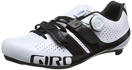 Giro Factor Techlace Road Zapatos de Ciclismo de Carretera Hombre, Multicolor (White/Black 000), 40 (6.5 UK)