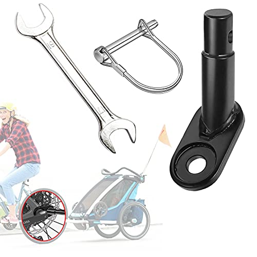 Gloryit 2 Piezas Enganche de Remolque de Bicicleta Acopladores de Remolque de Bicicleta con Pasador de Seguridad Adecuado Remolques para Niños,Remolques Bicicletas,Remolques Mascotas,Con Llave Inglesa