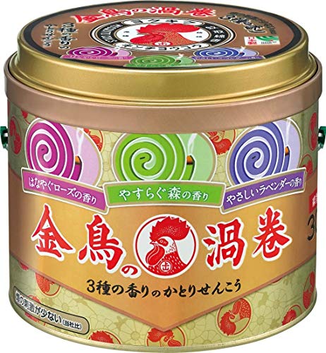 Golden bird swirl Mosquito coil 3 kinds of scent 30 cans (aroma rose, lavender, forest scent) x 4
