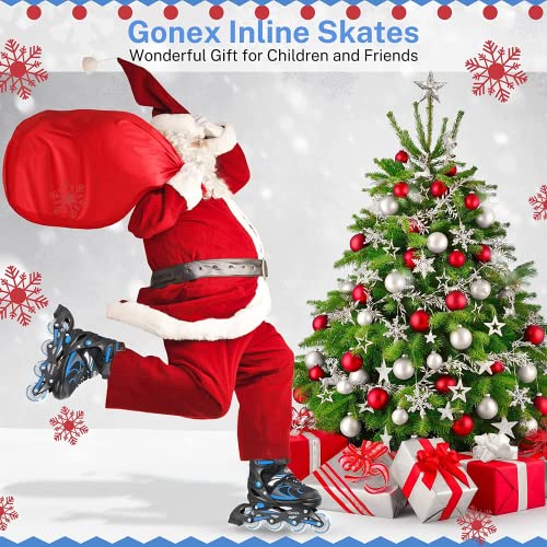 Gonex Patines en Línea Ajustables, Patín sobre Ruedas Iluminadas Inline Skates Ajustables Adultos, Patines para Exteriores e Interiores, para niños, niñas y Principiantes