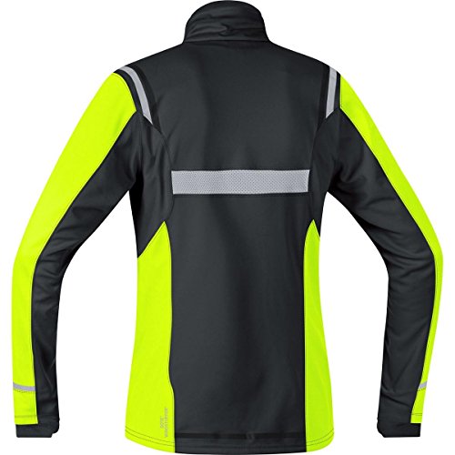 GORE RUNNING WEAR, Chaqueta de correr para hombre, GORE WINDSTOPPER Soft Shell, MYHTOS 2.0, Talla S, Negro/Amarillo Neón, JWSMYM990803