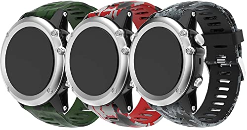 Gransho Compatible con Garmin Fenix 6X Pro/Fenix 6X Sapphire/Fenix 3 / Fenix 5X Plus/5X Sapphire Correa de Reloj, Banda de Reemplazo Silicona Suave Sports Pulsera (3-Pack G)