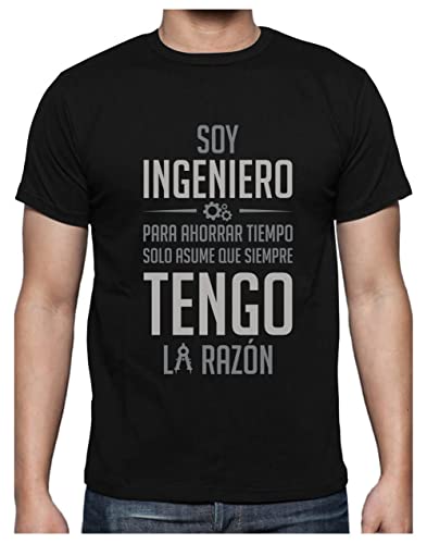 Green Turtle T-Shirts Camiseta para Hombre - Regalos para Ingenieros - Soy Ingeniero Asume Que Siempre Tengo la Razón Medium Negro