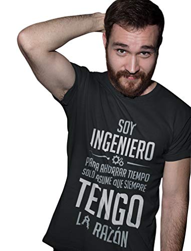 Green Turtle T-Shirts Camiseta para Hombre - Regalos para Ingenieros - Soy Ingeniero Asume Que Siempre Tengo la Razón Medium Negro