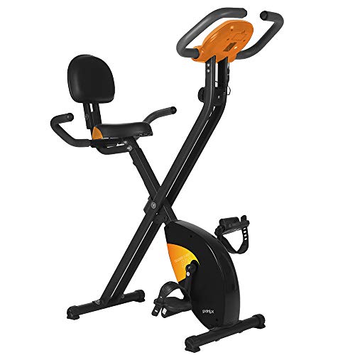 gridinlux | Trainer X-Bike 500 | Bicicleta estática Plegable | Transmisión Magnética | Doble Manillar | Monitor LCD con Registro Actividad | Pulsómetro | Resistencia 8 Niveles | Volante Inercia 5kg