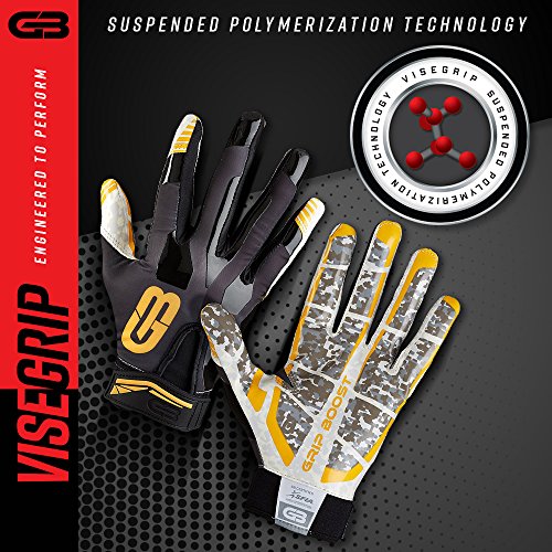 Grip Boost Stealth - Guantes de fútbol Pro Elite (Negro/Oro, XXS)