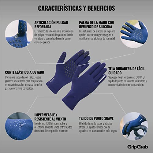 GripGrab Guantes de Ciclismo de Invierno Térmicos Impermeables de Punto Largos Antideslizantes Cortavientos Táctiles