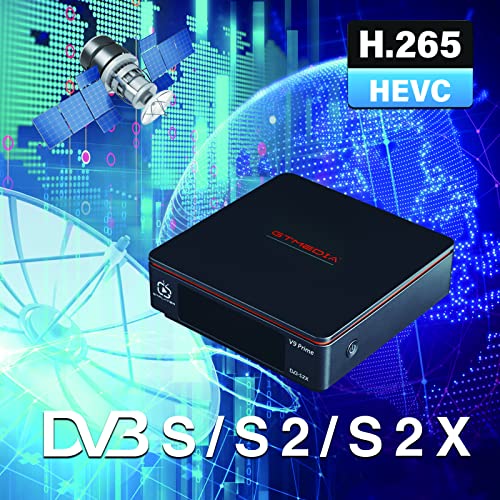 GT Media V9 Prime Satelite Ricevitore Codificador - Aoxun DVB S2X Decodificador Oficial Freesat, 1080P Full HD CCcam Newcam IPTV, con 2.4G WiFi Incorporado, Versión actualizada de V9 Super y Nova V8