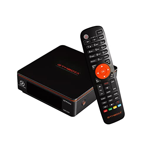 GT Media V9 Prime Satelite Ricevitore Codificador - Aoxun DVB S2X Decodificador Oficial Freesat, 1080P Full HD CCcam Newcam IPTV, con 2.4G WiFi Incorporado, Versión actualizada de V9 Super y Nova V8