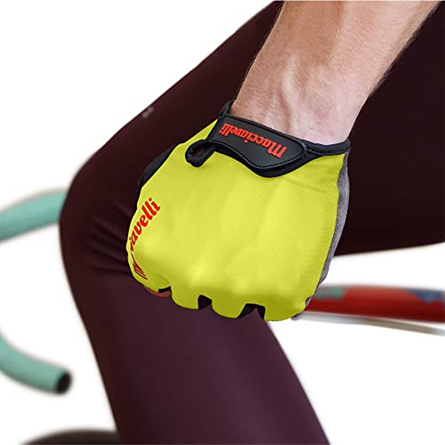 Guantes de Ciclismo, Guantes MTB de Medio Dedo, Adecuado para Bicicleta de Carretera y de Montaña, Guantes Bici para Hombres y Mujeres (Límon)