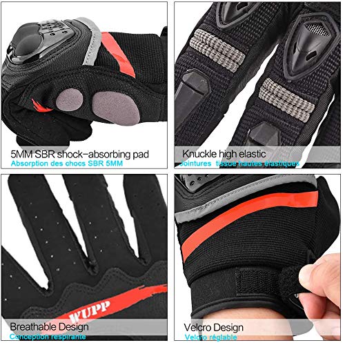 Guantes de Moto y Scooter | Guantes de Moto Resistentes obligatorios con aprobación CE | Cómodo Guante Unisex Antidesgaste, Pantalla Táctil Guante Transpirable Protector