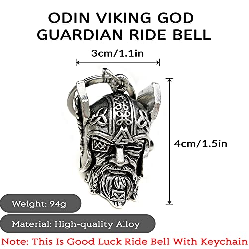 Guardian Bell Odin Viking God, 2 Packs Gremlin Bells For Motorcycles, Biker Bell Luck Charm Key Chain Hanging Ornament Accessories To Bring Good Luck For Men Or Women