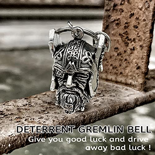 Guardian Bell Odin Viking God, 2 Packs Gremlin Bells For Motorcycles, Biker Bell Luck Charm Key Chain Hanging Ornament Accessories To Bring Good Luck For Men Or Women