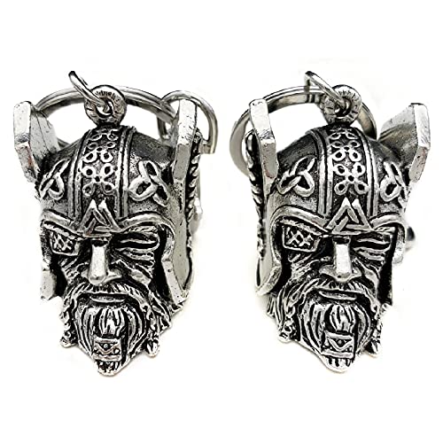 Guardian Bell Odin Viking God, 2 Packs Gremlin Bells For Motorcycles, Biker Bell Luck Charm Key Chain Hanging Ornament Accessories To Bring Good Luck For Men Or Women