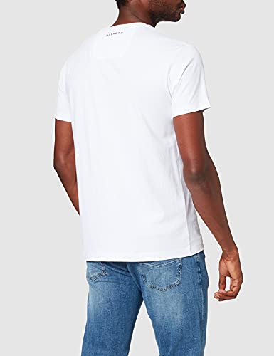 Hackett London Amr Logo tee Camiseta, 800 Blanco, M para Hombre