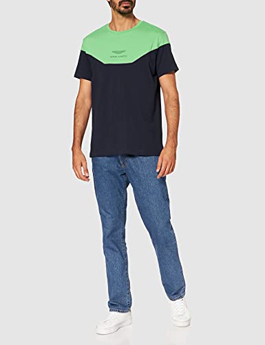 Hackett London Amr Multi Tee Camiseta Hombre, Verde (Green/Blue Navy 6A6), Medium