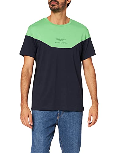 Hackett London Amr Multi Tee Camiseta Hombre, Verde (Green/Blue Navy 6A6), Medium