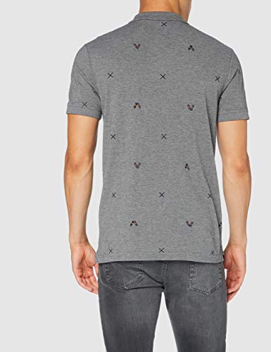 Hackett London HKT Art Print Camisa polo, 913 Light Grey Marl, M para Hombre