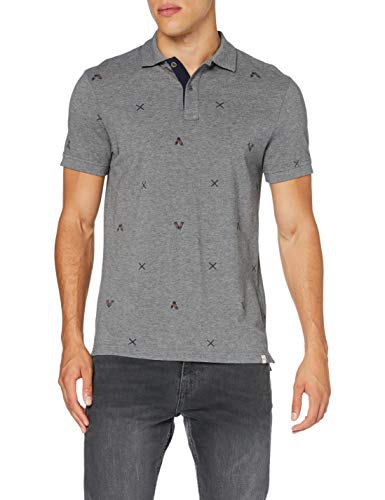 Hackett London HKT Art Print Camisa polo, 913 Light Grey Marl, M para Hombre