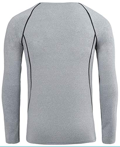 HAINES Conjunto Termico Hombre Ropa Interior Termica Esqui Camiseta Termica para Montaña Ciclismo Fitness Nuevo Gris XL