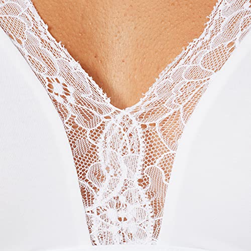 Hanro Cotton Lace Soft Cup BH Sujetador sin Aros, Blanco (White 0101), 80C para Mujer