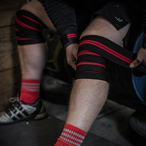 Harbinger Red Line Knee Wraps Red Line Knee Wraps, Unisex adulto, Black/Red, Standard (46300)