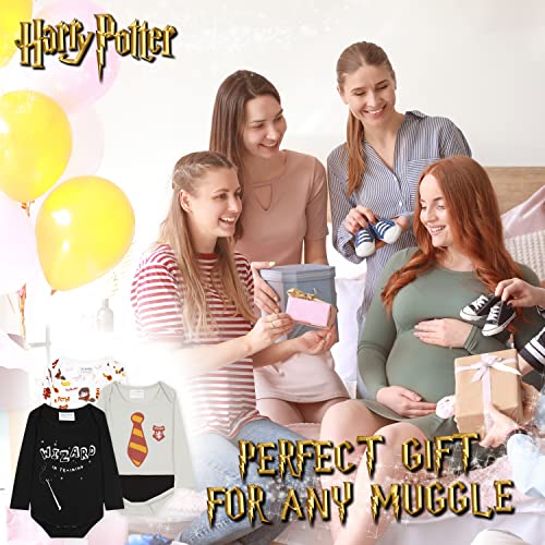 HARRY POTTER Body Bebe Manga Larga, Ropa Bebe 100% Algodón, Regalos Bebe Recien Nacido Pack de 3 (3-6 meses)