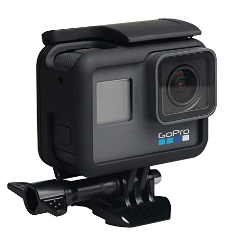 Harwerrel Marco Montura Protectora Carcasa con Tapa de Lente para Gopro Hero 7 Hero 2018 Hero 6 Hero 5 Black Negra Camara de acción con Tirador Móvil de Extracción Rápida y Tornillo