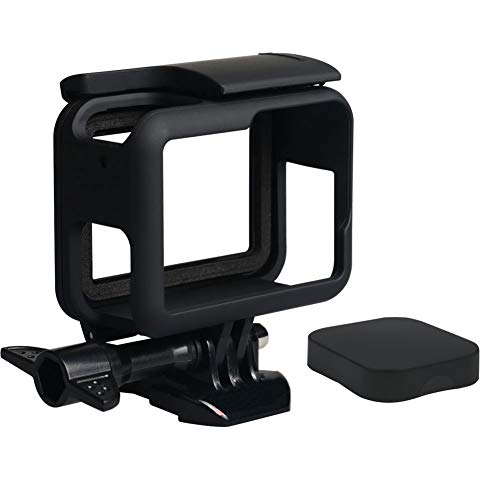 Harwerrel Marco Montura Protectora Carcasa con Tapa de Lente para Gopro Hero 7 Hero 2018 Hero 6 Hero 5 Black Negra Camara de acción con Tirador Móvil de Extracción Rápida y Tornillo