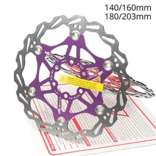 HaushaltKuche MTB Bike Disc Freno Rotor Fuerte disipación de Calor Freno Flotante Rotor 140 / 160mm 180 / 203mm Aleación de Aluminio Freno de Disco Ultraligero (Color : 1pc 203mm Red)