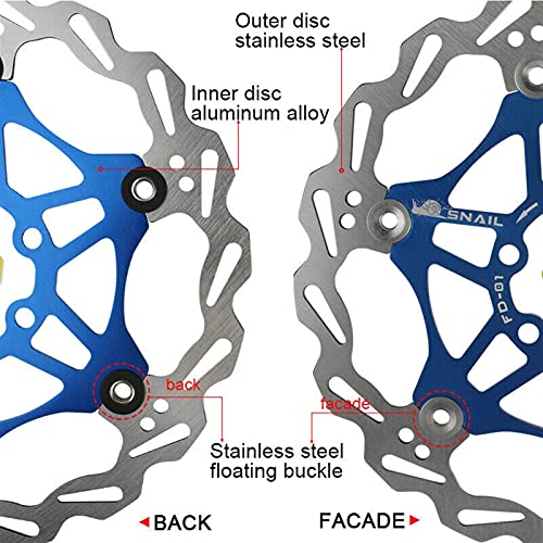 HaushaltKuche MTB Bike Disc Freno Rotor Fuerte disipación de Calor Freno Flotante Rotor 140 / 160mm 180 / 203mm Aleación de Aluminio Freno de Disco Ultraligero (Color : 1pc 203mm Red)