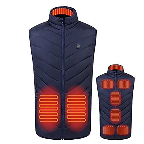 Heated Vest Heated Vest Men Women, USB Heated Sleeveless Jacket Motorcycle Lightweight, Garment Washable Electric Heated Jacket (Blue 4XL)