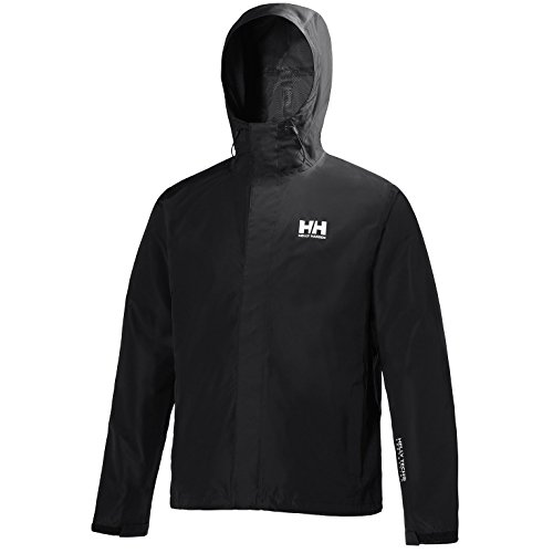 Helly Hansen Seven J Chaqueta Impermeable con Forro de Secado rápido, Cortaviento y Transpirable para Hombre y para Uso Diario, Negro, S