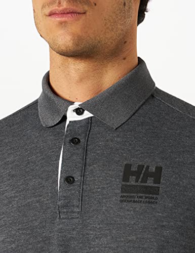 Helly Hansen Skagen Quickdry Rugger Polo, 981 Ebony Melange, L para Hombre