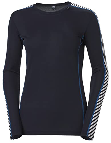 Helly Hansen W Hh Lifa Crew Camiseta Termica Manga Larga, Mujer, Navy, XL