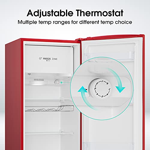 Hisense RR220D4ARF - Frigorífico Una Puerta, Botellero Cromado, estantes XXL, 164 L de capacidad neta, 128 cm alto, silencioso 40 dBA, Color Rojo