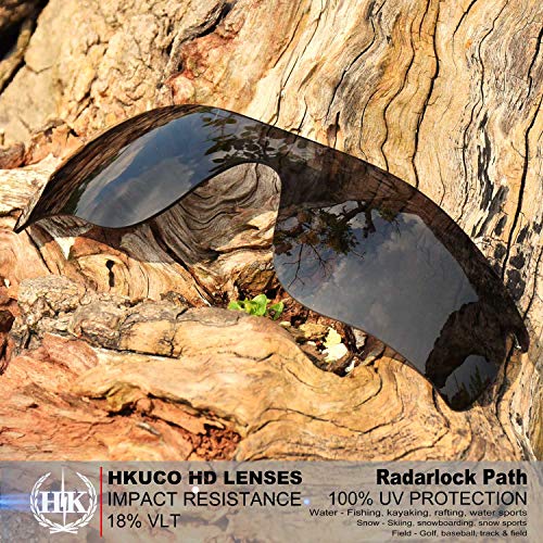 HKUCO Reforzarse Lentes de repuesto para Oakley RadarLock Path Negro/Titanio TAC Polarizado