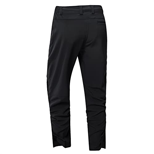 HMIYA Hombre Pantalones Trekking Invierno Impermeables Pantalon Montaña Termicos Softshell Prueba de Viento Pantalones Trabajo (Negro,EU-M/US-S)