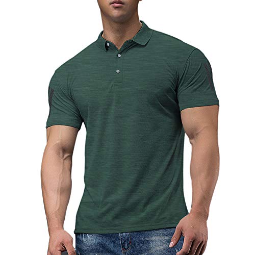 Hombres Polo De Golf De Manga Corta para Correr Casual De Secado Rápido, Camiseta De Entrenamiento Atlético Color Dark Gray Size S