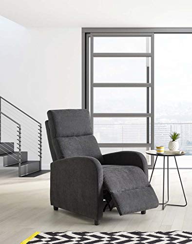 Home Heavenly®- Butaca reclinable, sillón Relax Nexus, cómodo y Compacto para salón, reposapies, Color Gris