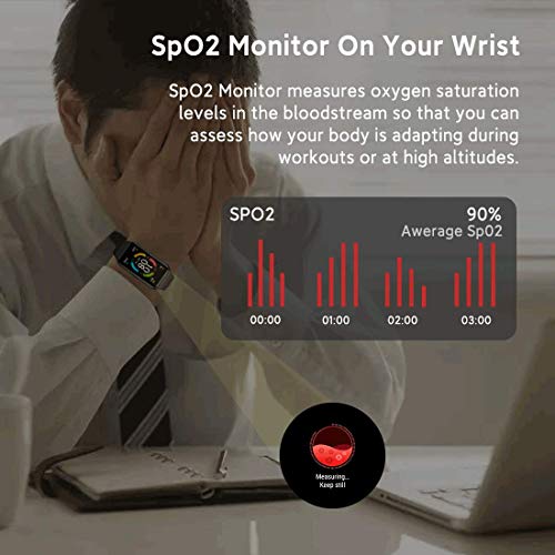 HONOR Band 6 Smartwatch Relojes Inteligentes Mujer Hombre, Monitoreo de SpO2 y frecuencia cardíaca Batería de 14 Días 1.47’’AMOLED Pulsera Monitores Inteligente de Actividad 5ATM Smart Watch (Negro)
