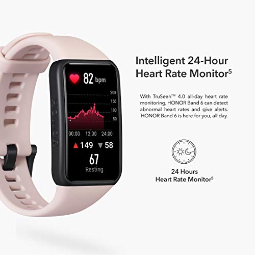 HONOR Band 6 Smartwatch Relojes Inteligentes Mujer Hombre, Monitoreo de SpO2 y frecuencia cardíaca Batería de 14 Días 1.47’’AMOLED Pulsera Monitores Inteligente de Actividad 5ATM Smart Watch (Negro)