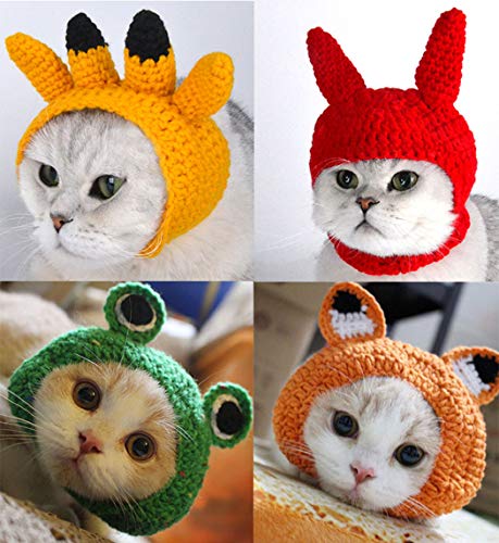 H.S.G.K Sombrero de cornamenta de mascotas amarillo Catoon lindo Animal Cap Funny Cosplay Decor Hat Dog Cat Vestidos Ropa Accesorios