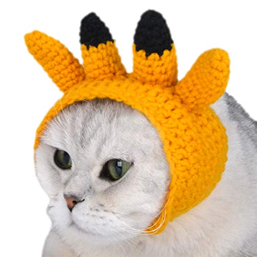 H.S.G.K Sombrero de cornamenta de mascotas amarillo Catoon lindo Animal Cap Funny Cosplay Decor Hat Dog Cat Vestidos Ropa Accesorios