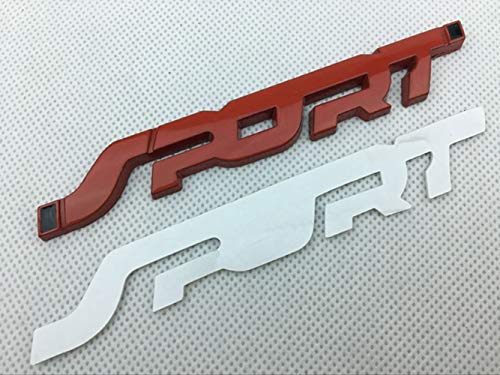 HUAYT Emblema SPORT, paquete de 2 calcomanías con el logotipo del maletero trasero del ala lateral del coche compatibles con letreros, Citroen, Renault, Benz, Audi, Toyota, Honda, Nissan (ROJO)