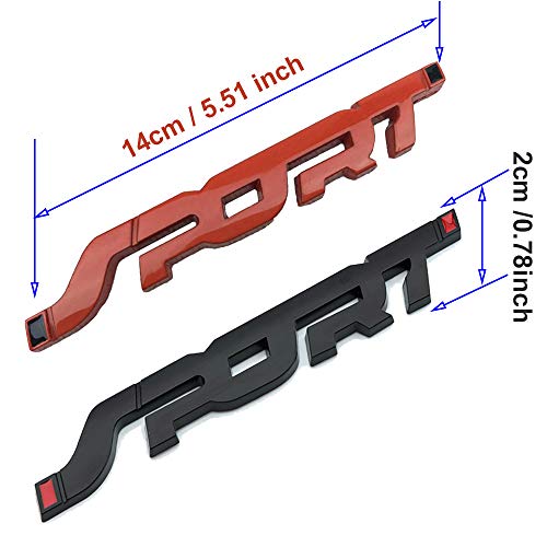 HUAYT Emblema SPORT, paquete de 2 calcomanías con el logotipo del maletero trasero del ala lateral del coche compatibles con letreros, Citroen, Renault, Benz, Audi, Toyota, Honda, Nissan (ROJO)