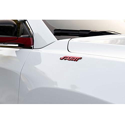 HUAYT Emblema SPORT, paquete de 2 calcomanías con el logotipo del maletero trasero del ala lateral del coche compatibles con letreros, Citroen, Renault, Benz, Audi, Toyota, Honda, Nissan (ROJO)